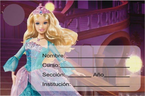 http://etiquetasparacuadernos.blogspot.com/2014/07/princesa-barbie-de-turquesa.html