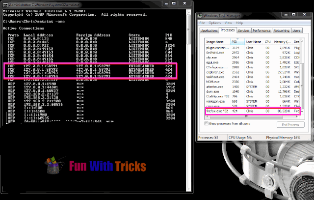 Find Viruses Using Windows Netstat Feature_FunWidTricks.Com