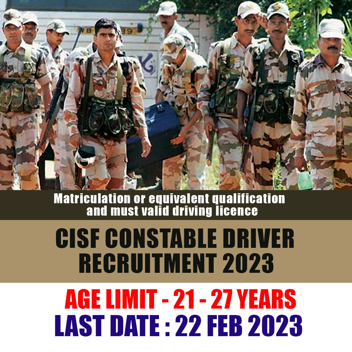 CISF Constable Driver Recruitment 2023 | 451 Vacancies | Apply Online