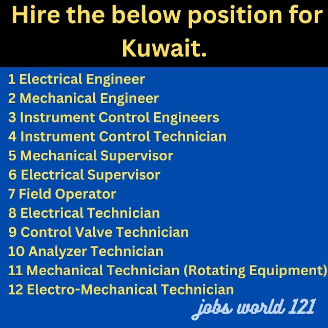 Hire the below position for Kuwait.