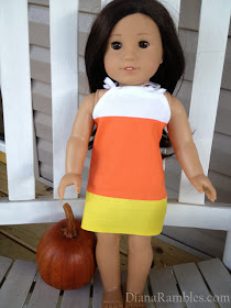 Candy corn doll dress