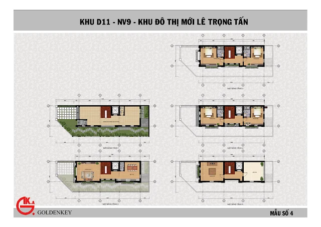 Mẫu thiết kế liền kề số 4, khu NV9, D11, The Green Daisy