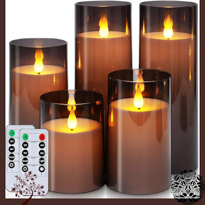 Flameless Candles, Battery Operated Acrylic LED Pillar Candles with Remote Control