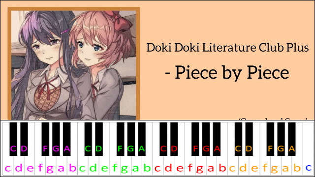 Piece by Piece (Doki Doki Literature Club) Piano / Keyboard Easy Letter Notes for Beginners