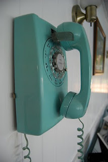 telefono pared vintage turquesa