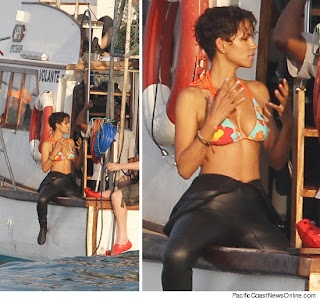 Halle Berry In A Bikini and Wet Suit 