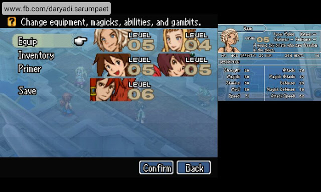 final fantasy xii revenant wings nds game party menu