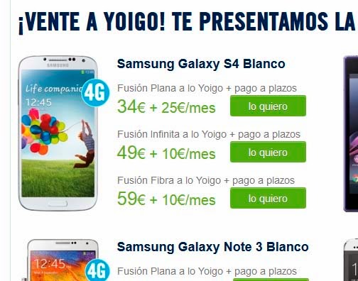 Ofertas fusion yoigo