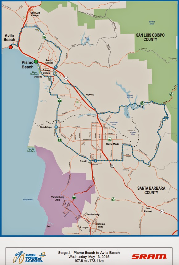 Tour of California Stage 4 Map 2015