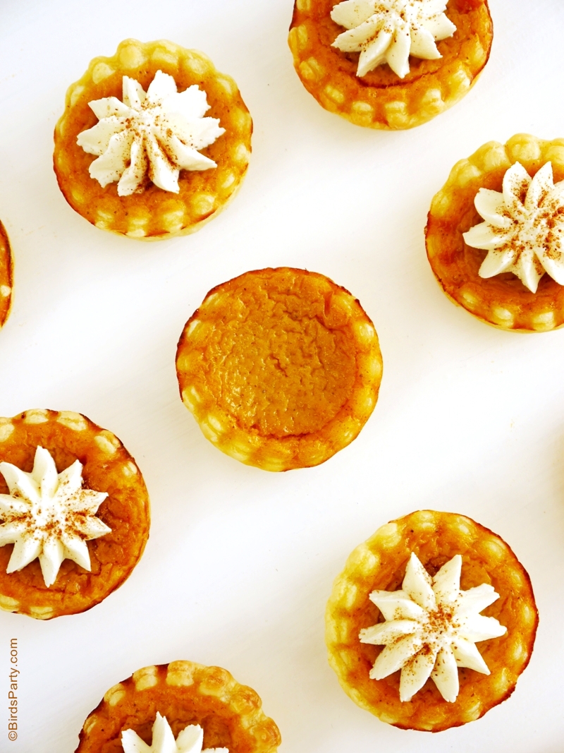 Recipe | Bite-Size Pumpkin Pies with Mascarpone Cream - BirdsParty.com