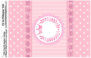 Pink Crown Free Printable Candy Bar Labels.