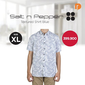 Salt N Pepper Textured Shirt Size XL Blue