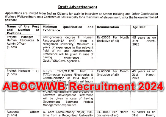 ABOCWWB Recruitment Notification 