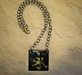 Eternity copper enamel pendant