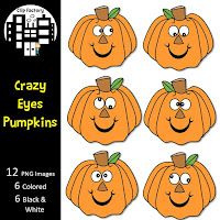 Crazy Eyes Pumpkins Clip Art