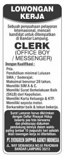 Lowongan Kerja PT. Evergreen Shipping Agency Indonesia November 2015 Terbaru Di Lampung, Lowongan Kerja SMA/ SMK PT. Evergreen Shipping Agency Indonesia November 2015 Terbaru, Lowongan Kerja D3 PT. Evergreen Shipping Agency Indonesia November 2015 Terbaru, Lowongan Kerja D1 PT. Evergreen Shipping Agency Indonesia November 2015 Terbaru, Lowongan Kerja S1/ Sarjana PT. Evergreen Shipping Agency Indonesia November 2015 Terbaru, Lowongan Kerja Administrasi PT. Evergreen Shipping Agency Indonesia November 2015 Terbaru, Lowongan Kerja Accounting PT. Evergreen Shipping Agency Indonesia November 2015 Terbaru, Lowongan Kerja Driver/ Sopir PT. Evergreen Shipping Agency Indonesia November 2015 Terbaru, Lowongan Kerja Satpam/ Scurity PT. Evergreen Shipping Agency Indonesia November 2015 Terbaru, Lowongan Kerja Staff PT. Evergreen Shipping Agency Indonesia November 2015 Terbaru, Lowongan Kerja CS/ Costumer Service di PT. Evergreen Shipping Agency Indonesia November 2015 Terbaru, Lowongan Kerja IT di PT. Evergreen Shipping Agency Indonesia November 2015 Terbaru, Karir Lampung di PT. Evergreen Shipping Agency Indonesia November 2015 Terbaru, Alamat Lengkap PT. Evergreen Shipping Agency Indonesia November 2015 Terbaru, Struktur Organisasi PT. Evergreen Shipping Agency Indonesia November 2015 Terbaru, Email PT. Evergreen Shipping Agency Indonesia November 2015, No Telepon PT. Evergreen Shipping Agency Indonesia November 2015 Website/ Situs Resmi PT. Evergreen Shipping Agency Indonesia November 2015 Terbaru, Gaji Standar UMR di PT. Evergreen Shipping Agency Indonesia November 2015 Terbaru, Daftar Cabang Perusahaan PT. Evergreen Shipping Agency Indonesia November 2015 Terbaru, Lowongan Kerja Penipuan PT. Evergreen Shipping Agency Indonesia November 2015 Terbaru, Lowongan Kerja PT. Evergreen Shipping Agency Indonesia November 2015 Terbaru di Bandar Lampung, Lowongan Kerja PT. Evergreen Shipping Agency Indonesia November 2015 Terbaru di Metro, Lowongan Kerja PT. Evergreen Shipping Agency Indonesia November 2015 Terbaru di Bandar Jaya, Lowongan Kerja PT. Evergreen Shipping Agency Indonesia November 2015 Terbaru di Liwa, Lowongan Kerja PT. Evergreen Shipping Agency Indonesia November 2015 Terbaru di Kalianda, Lowongan Kerja PT. Evergreen Shipping Agency Indonesia November 2015 Terbaru di Tulang Bawang, Lowongan Kerja PT. Evergreen Shipping Agency Indonesia November 2015 Terbaru di Pringsewu, Lowongan Kerja PT. Evergreen Shipping Agency Indonesia November 2015 Terbaru di Kota bumi, Lowongan Kerja PT. Evergreen Shipping Agency Indonesia November 2015 Terbaru di Krui, Lowongan Kerja PT. Evergreen Shipping Agency Indonesia November 2015 Terbaru di Natar, Lowongan Kerja PT. Evergreen Shipping Agency Indonesia November 2015 Terbaru di Blambangan Umpu, Lowongan Kerja PT. Evergreen Shipping Agency Indonesia November 2015 Terbaru di Panaragan Jaya, Lowongan Kerja PT. Evergreen Shipping Agency Indonesia November 2015 Terbaru di Sukadana, Lowongan Kerja PT. Evergreen Shipping Agency Indonesia November 2015 Terbaru di Gunung Sugih, Lowongan Kerja PT. Evergreen Shipping Agency Indonesia November 2015 Terbaru di Wiralaga Mulya, Lowongan Kerja PT. Evergreen Shipping Agency Indonesia November 2015 Terbaru di Gedong Tataan, Lowongan Kerja PT. Evergreen Shipping Agency Indonesia November 2015 Terbaru di Surabaya, Lowongan Kerja PT. Evergreen Shipping Agency Indonesia November 2015 Terbaru di Bandung, Lowongan Kerja PT. Evergreen Shipping Agency Indonesia November 2015 Terbaru di Bekasi, Lowongan Kerja PT. Evergreen Shipping Agency Indonesia November 2015 Terbaru di Medan, Lowongan Kerja PT. Evergreen Shipping Agency Indonesia November 2015 Terbaru di Tangerang, Lowongan Kerja PT. Evergreen Shipping Agency Indonesia November 2015 Terbaru di Depok, Lowongan Kerja PT. Evergreen Shipping Agency Indonesia November 2015 Terbaru di Semarang, Lowongan Kerja PT. Evergreen Shipping Agency Indonesia November 2015 Terbaru di Palembang, Lowongan Kerja PT. Evergreen Shipping Agency Indonesia November 2015 Terbaru di Makassar, Lowongan Kerja PT. Evergreen Shipping Agency Indonesia November 2015 Terbaru di Bogor, Lowongan Kerja PT. Evergreen Shipping Agency Indonesia November 2015 Terbaru di Batam, Lowongan Kerja PT. Evergreen Shipping Agency Indonesia November 2015 Terbaru di Pekanbaru , Lowongan Kerja PT. Evergreen Shipping Agency Indonesia November 2015 Terbaru di Malang, Lowongan Kerja PT. Evergreen Shipping Agency Indonesia November 2015 Terbaru di Padang, Lowongan Kerja PT. Evergreen Shipping Agency Indonesia November 2015 Terbaru di Denpasar, Lowongan Kerja PT. Evergreen Shipping Agency Indonesia November 2015 Terbaru di Samarinda, Lowongan Kerja PT. Evergreen Shipping Agency Indonesia November 2015 Terbaru di Banjarmasin, Lowongan Kerja PT. Evergreen Shipping Agency Indonesia November 2015 Terbaru di Serang, Lowongan Kerja PT. Evergreen Shipping Agency Indonesia November 2015 Terbaru di Tasikmalaya, Lowongan Kerja PT. Evergreen Shipping Agency Indonesia November 2015 Terbaru di Pontianak, Lowongan Kerja PT. Evergreen Shipping Agency Indonesia November 2015 Terbaru di Cimahi, Lowongan Kerja PT. Evergreen Shipping Agency Indonesia November 2015 Terbaru di Balikpapan, Lowongan Kerja PT. Evergreen Shipping Agency Indonesia November 2015 Terbaru di Jambi, Lowongan Kerja PT. Evergreen Shipping Agency Indonesia November 2015 Terbaru di Surakarta, Lowongan Kerja PT. Evergreen Shipping Agency Indonesia November 2015 Terbaru di Mataram, Lowongan Kerja PT. Evergreen Shipping Agency Indonesia November 2015 Terbaru di Manado, Lowongan Kerja PT. Evergreen Shipping Agency Indonesia November 2015 Terbaru di Yogyakarta, Lowongan Kerja PT. Evergreen Shipping Agency Indonesia November 2015 Terbaru di Cilegon, Lowongan Kerja PT. Evergreen Shipping Agency Indonesia November 2015 Terbaru di Kupang, Lowongan Kerja PT. Evergreen Shipping Agency Indonesia November 2015 Terbaru di Palu, Lowongan Kerja PT. Evergreen Shipping Agency Indonesia November 2015 Terbaru di Ambon, Lowongan Kerja PT. Evergreen Shipping Agency Indonesia November 2015 Terbaru di Tarakan, Lowongan Kerja PT. Evergreen Shipping Agency Indonesia November 2015 Terbaru di Cirebon, Lowongan Kerja PT. Evergreen Shipping Agency Indonesia November 2015 Terbaru di Bengkulu, Lowongan Kerja PT. Evergreen Shipping Agency Indonesia November 2015 Terbaru di Pekalongan , Lowongan Kerja PT. Evergreen Shipping Agency Indonesia November 2015 Terbaru di Kediri, Lowongan Kerja PT. Evergreen Shipping Agency Indonesia November 2015 Terbaru di Tegal, Lowongan Kerja PT. Evergreen Shipping Agency Indonesia November 2015 Terbaru di Binjai , Lowongan Kerja PT. Evergreen Shipping Agency Indonesia November 2015 Terbaru di Pematangsiantar, Lowongan Kerja PT. Evergreen Shipping Agency Indonesia November 2015 Terbaru di Jayapura, Lowongan Kerja PT. Evergreen Shipping Agency Indonesia November 2015 Terbaru di Banda Aceh, Lowongan Kerja PT. Evergreen Shipping Agency Indonesia November 2015 Terbaru di Palangkaraya , Lowongan Kerja PT. Evergreen Shipping Agency Indonesia November 2015 Terbaru di Probolinggo, Lowongan Kerja PT. Evergreen Shipping Agency Indonesia November 2015 Terbaru di Banjarbaru, Lowongan Kerja PT. Evergreen Shipping Agency Indonesia November 2015 Terbaru di Pasuruan, Lowongan Kerja PT. Evergreen Shipping Agency Indonesia November 2015 Terbaru di TanjungPinang, Lowongan Kerja PT. Evergreen Shipping Agency Indonesia November 2015 Terbaru di Gorontalo, Lowongan Kerja PT. Evergreen Shipping Agency Indonesia November 2015 Terbaru di Dumai, Lowongan Kerja PT. Evergreen Shipping Agency Indonesia November 2015 Terbaru di Madiun, Lowongan Kerja PT. Evergreen Shipping Agency Indonesia November 2015 Terbaru di Batu, Lowongan Kerja PT. Evergreen Shipping Agency Indonesia November 2015 Terbaru di Salatiga, Lowongan Kerja PT. Evergreen Shipping Agency Indonesia November 2015 Terbaru di Pangkalpinang, Lowongan Kerja PT. Evergreen Shipping Agency Indonesia November 2015 Terbaru di Lubuklinggau, Lowongan Kerja PT. Evergreen Shipping Agency Indonesia November 2015 Terbaru di Ternate, Lowongan Kerja PT. Evergreen Shipping Agency Indonesia November 2015 Terbaru di Bitung, Lowongan Kerja PT. Evergreen Shipping Agency Indonesia November 2015 Terbaru di Tanjungbalai, Lowongan Kerja PT. Evergreen Shipping Agency Indonesia November 2015 Terbaru di Tebingtinggi, Lowongan Kerja PT. Evergreen Shipping Agency Indonesia November 2015 Terbaru di Bontang, Lowongan Kerja PT. Evergreen Shipping Agency Indonesia November 2015 Terbaru di Padang, Lowongan Kerja PT. Evergreen Shipping Agency Indonesia November 2015 Terbaru di Sidempuan, Lowongan Kerja PT. Evergreen Shipping Agency Indonesia November 2015 Terbaru di Blitar, Lowongan Kerja PT. Evergreen Shipping Agency Indonesia November 2015 Terbaru di Lhokseumawe, Lowongan Kerja PT. Evergreen Shipping Agency Indonesia November 2015 Terbaru di Singkawang, Lowongan Kerja PT. Evergreen Shipping Agency Indonesia November 2015 Terbaru di Parepare, Lowongan Kerja PT. Evergreen Shipping Agency Indonesia November 2015 Terbaru di Langsa, Lowongan Kerja PT. Evergreen Shipping Agency Indonesia November 2015 Terbaru di Banjar, Lowongan Kerja PT. Evergreen Shipping Agency Indonesia November 2015 Terbaru di Prabumulih, Lowongan Kerja PT. Evergreen Shipping Agency Indonesia November 2015 Terbaru di Mojokerto, Lowongan Kerja PT. Evergreen Shipping Agency Indonesia November 2015 Terbaru di Magelang, Lowongan Kerja PT. Evergreen Shipping Agency Indonesia November 2015 Terbaru di Sorong, Lowongan Kerja PT. Evergreen Shipping Agency Indonesia November 2015 Terbaru di Palopo, Lowongan Kerja PT. Evergreen Shipping Agency Indonesia November 2015 Terbaru di Bima, Lowongan Kerja PT. Evergreen Shipping Agency Indonesia November 2015 Terbaru di Bukittinggi, Lowongan Kerja PT. Evergreen Shipping Agency Indonesia November 2015 Terbaru di Bau-Bau, Lowongan Kerja PT. Evergreen Shipping Agency Indonesia November 2015 Terbaru di Jakarta, Lowongan Kerja PT. Evergreen Shipping Agency Indonesia November 2015 Terbaru di Jawa Timur, Lowongan Kerja PT. Evergreen Shipping Agency Indonesia November 2015 Terbaru di Jawa Barat, Lowongan Kerja PT. Evergreen Shipping Agency Indonesia November 2015 Terbaru di Sumatera Utara , Lowongan Kerja PT. Evergreen Shipping Agency Indonesia November 2015 Terbaru di Banten , Lowongan Kerja PT. Evergreen Shipping Agency Indonesia November 2015 Terbaru di Jawa Tengah, Lowongan Kerja PT. Evergreen Shipping Agency Indonesia November 2015 Terbaru di Sumatera Selatan, Lowongan Kerja PT. Evergreen Shipping Agency Indonesia November 2015 Terbaru di Riau, Lowongan Kerja PT. Evergreen Shipping Agency Indonesia November 2015 Terbaru di Sumatera Barat, Lowongan Kerja PT. Evergreen Shipping Agency Indonesia November 2015 Terbaru di Bali, Lowongan Kerja PT. Evergreen Shipping Agency Indonesia November 2015 Terbaru di Kalimantan, Lowongan Kerja PT. Evergreen Shipping Agency Indonesia November 2015 Terbaru di Jambi, Lowongan Kerja PT. Evergreen Shipping Agency Indonesia November 2015 Terbaru di Nusa Tenggara Barat, Lowongan Kerja PT. Evergreen Shipping Agency Indonesia November 2015 Terbaru di Sulawesi Utara, Lowongan Kerja PT. Evergreen Shipping Agency Indonesia November 2015 Terbaru di Yogyakarta, Lowongan Kerja PT. Evergreen Shipping Agency Indonesia November 2015 Terbaru di Nusa Tenggara Timur, Lowongan Kerja PT. Evergreen Shipping Agency Indonesia November 2015 Terbaru di Sulawesi Tengah, Lowongan Kerja PT. Evergreen Shipping Agency Indonesia November 2015 Terbaru di Maluku, Lowongan Kerja PT. Evergreen Shipping Agency Indonesia November 2015 Terbaru di Bengkulu, Lowongan Kerja PT. Evergreen Shipping Agency Indonesia November 2015 Terbaru di Aceh, Lowongan Kerja PT. Evergreen Shipping Agency Indonesia November 2015 Terbaru di Papua, Lowongan Kerja PT. Evergreen Shipping Agency Indonesia November 2015 Terbaru di Bangka, Lowongan Kerja PT. Evergreen Shipping Agency Indonesia November 2015 Terbaru di Belitung, Lowongan Kerja PT. Evergreen Shipping Agency Indonesia November 2015 Terbaru di Gorontalo