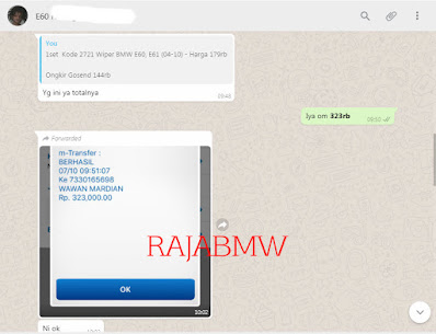Bukti Transaksi Dengan Customer Rajabmw
