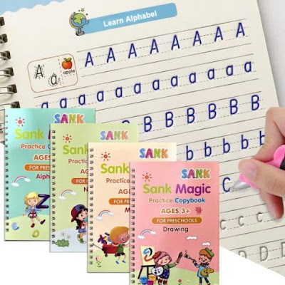 Buy Now Sank Magic Book | Baby Learning Books For Kids (4 Books With 5 Ink Refills)
