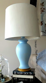 DIY Lamp Makeover - painting an old lamp, painting a lamp shade, using chalk paint to paint a lampshade