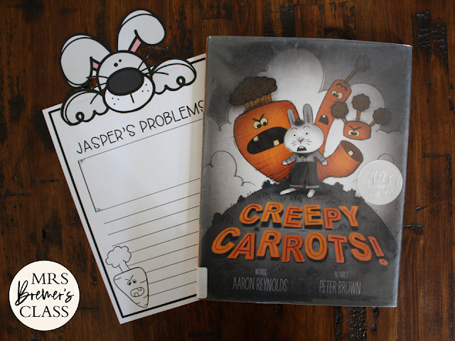 Creepy Carrots book activities unit with literacy companion activities and a craftivity for Kindergarten and First Grade