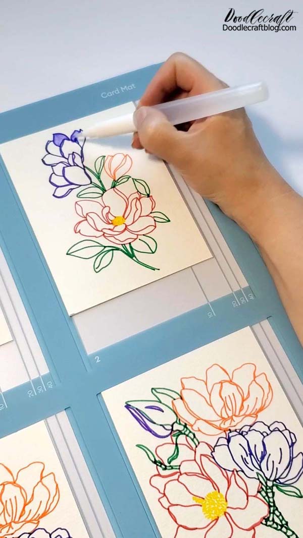 Cricut R20 Watercolor Cards with Rainbow Watercolor Markers and 2x2 Card  Mat