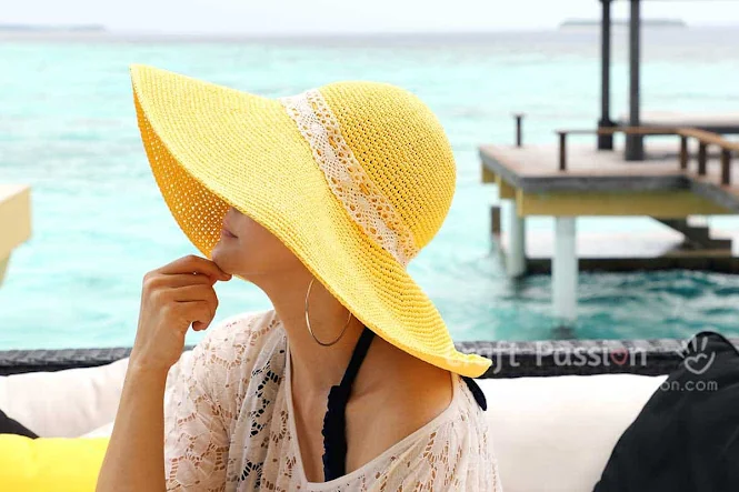 Crochet Summer Wide Brim Sun Hat by Craft Passion