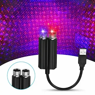 USB Star Projector led 360 Degree Design plug lamp Car Roof Star Night Light Projector 2 color Hown - store