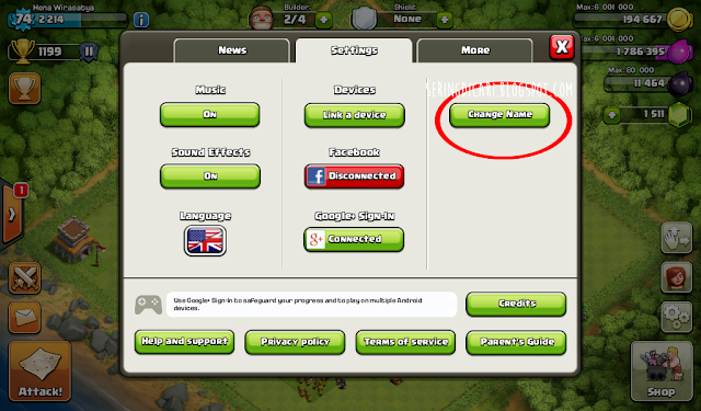 Cara Cepat Mengganti Nama  Nickname Clash of Clans COC Terbaru