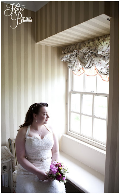 bride in window, bridal prep, vintage wedding, high house farm brewery wedding, northumberland wedding photography katie byram photography, 