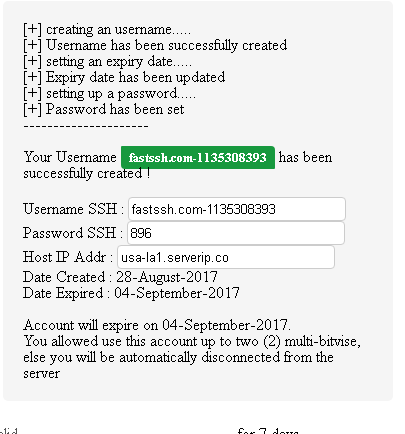Fastssh 1 Bulan