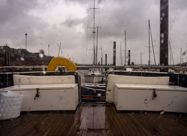 Photo of the wet view across Ravensdale's aft deck on Wednesday afternoon