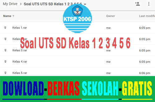 Soal UTS SD Terbaru Semester 1 dan 2 Tahun 2015