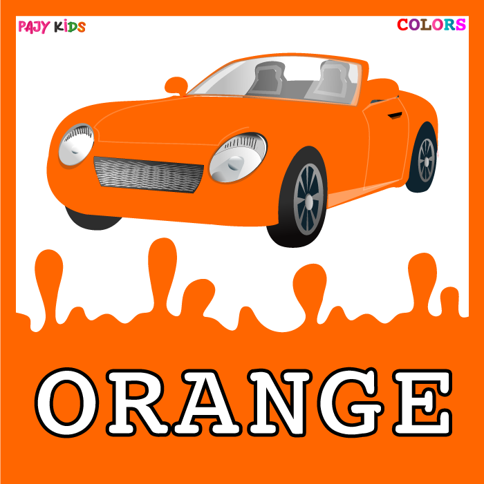 الالوان بالانجليزية للأطفال - بطاقة اللون البرتقالي (Orange)