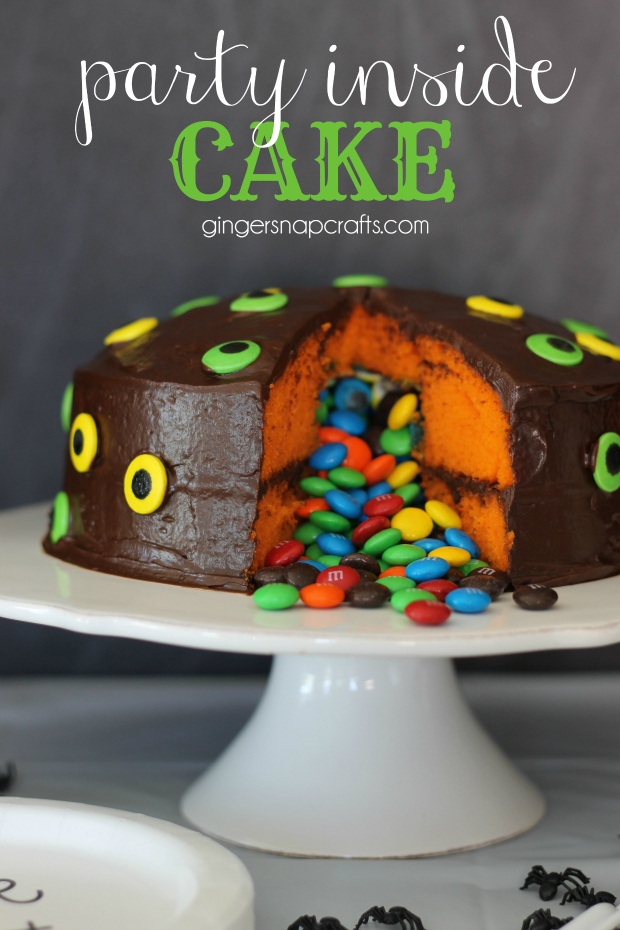 Party Inside Cake at GingerSnapCrafts.com #cake #party #recipes