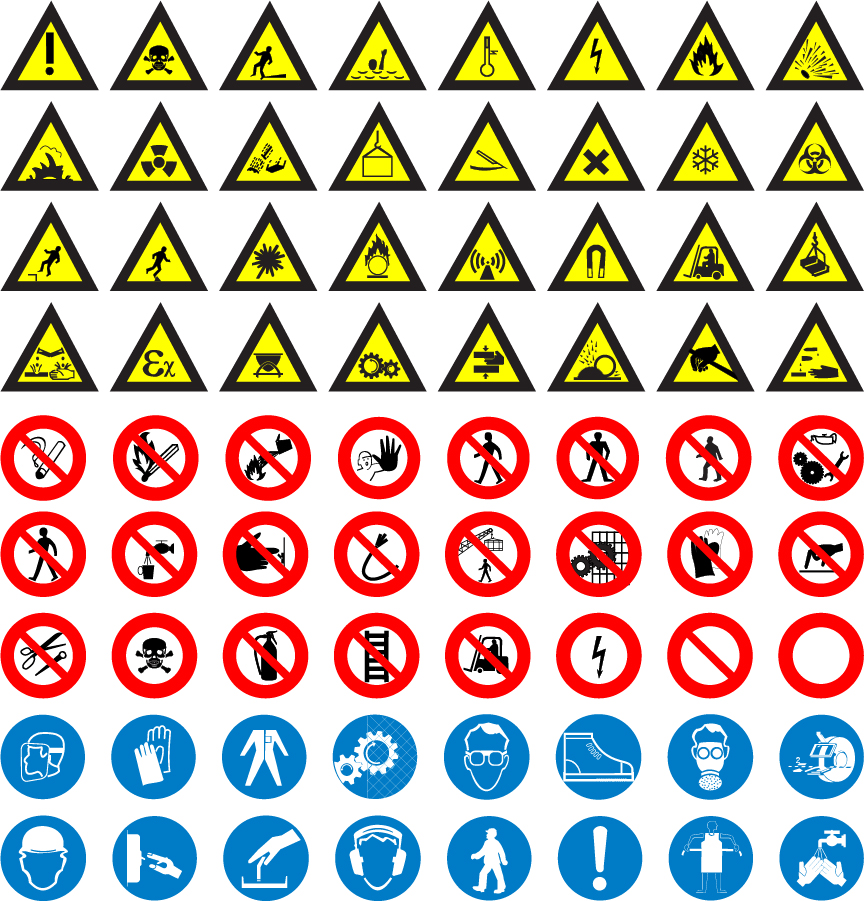 安全標識のアイコン集 icon Road Sign Vector Set イラスト素材