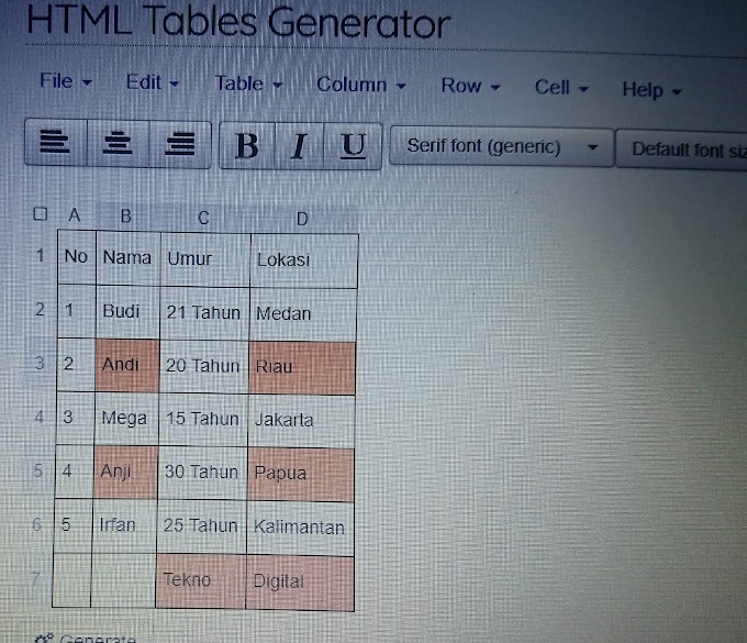 Cara Mudah Membuat Table pada Artikel Postingan blogspot