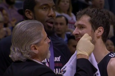 Goran Dragic elbowed in face