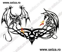 back tattoo / tribal tattoo / dragons tattoo