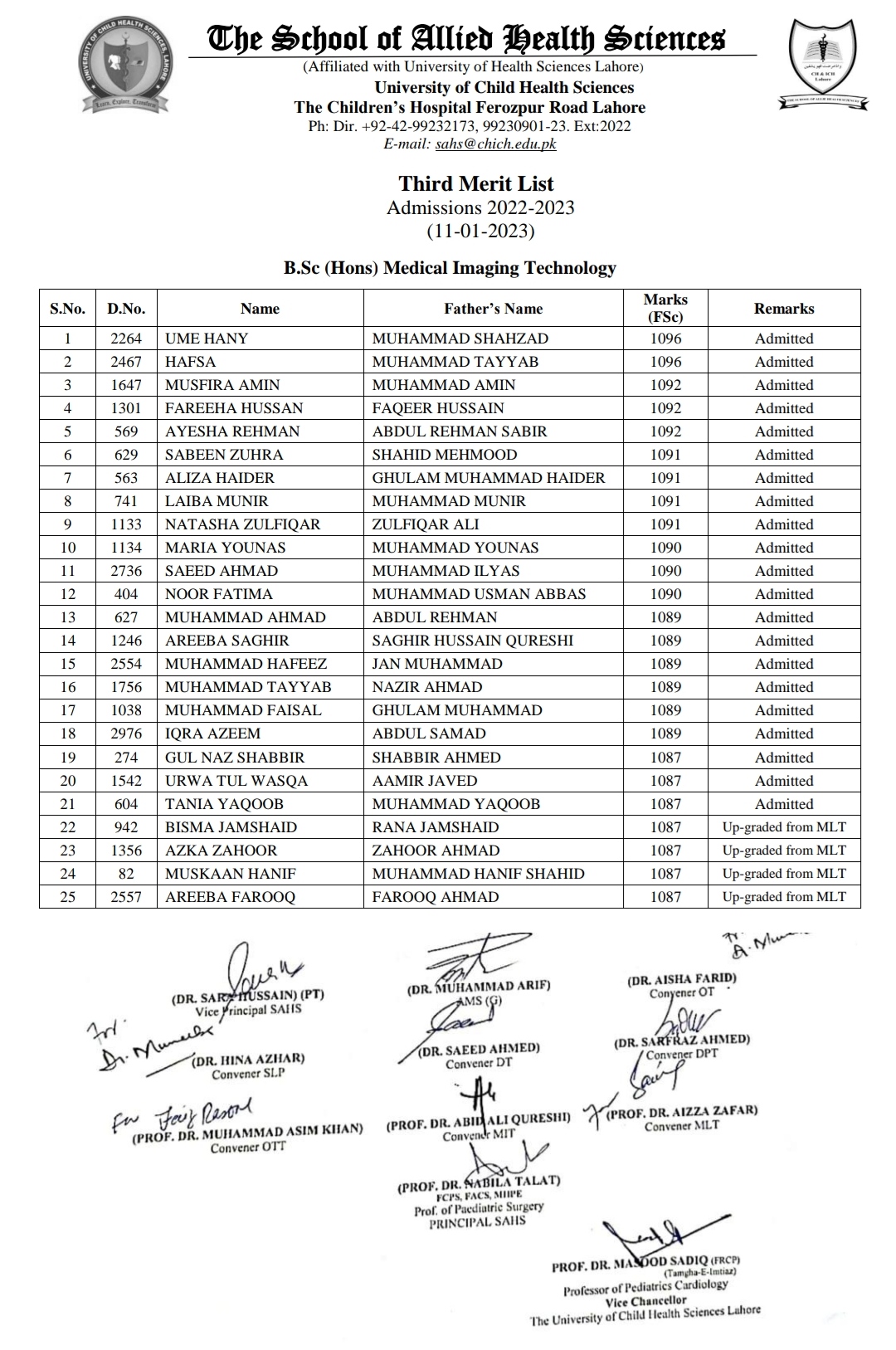 DPT Merit List Children Hospital Lahore 2022-2023  MLT Merit List Children Hospital Lahore 2022-2023  MIT Merit List Children Hospital Lahore 2022-2023  SLP Merit List Children Hospital Lahore 2022-2023  DT Merit List Children Hospital Lahore 2022-2023  OT Merit List Children Hospital Lahore 2022-2023  OTT Merit List 1Children Hospital Lahore 2022-2023