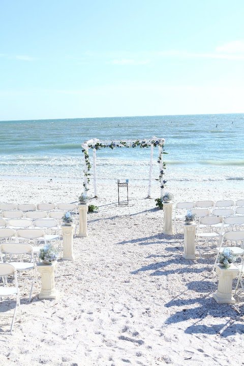 Our beach wedding arch setups are comprised of natural Bamboo 