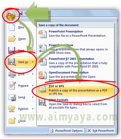 Slide presentasi powerpoint yang kita miliki biasanya dalam format PPT atau PPTX Cara Menyimpan Slide PPT/PPTX Menjadi PDF