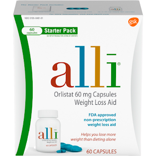 Alli Diet Weight Loss Supplement Pills, Orlistat 60mg Capsules Starter Pack, 60 count