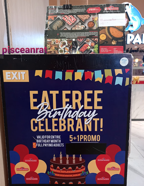 Seafood paradise sm manila birthday promo