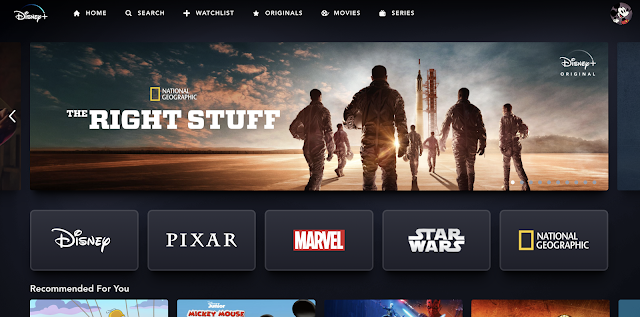 Disney Plus Main Page