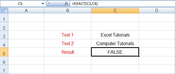 دالة EXACT