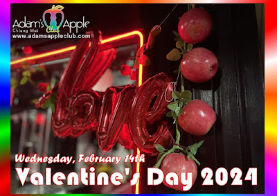 Valentine's Day decoration in Adams Apple Club Chiang Mai Thailand