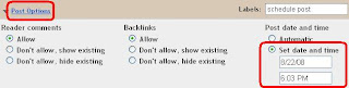 Blogger Post Editor Post Options
