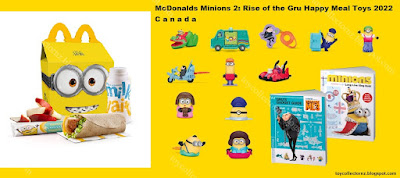 McDonalds Minions 2 toys 2022 Canada - happy meals toys x10 figures plus 2 books - Minions: Love Live King Bob and Gru's Gadget Guide