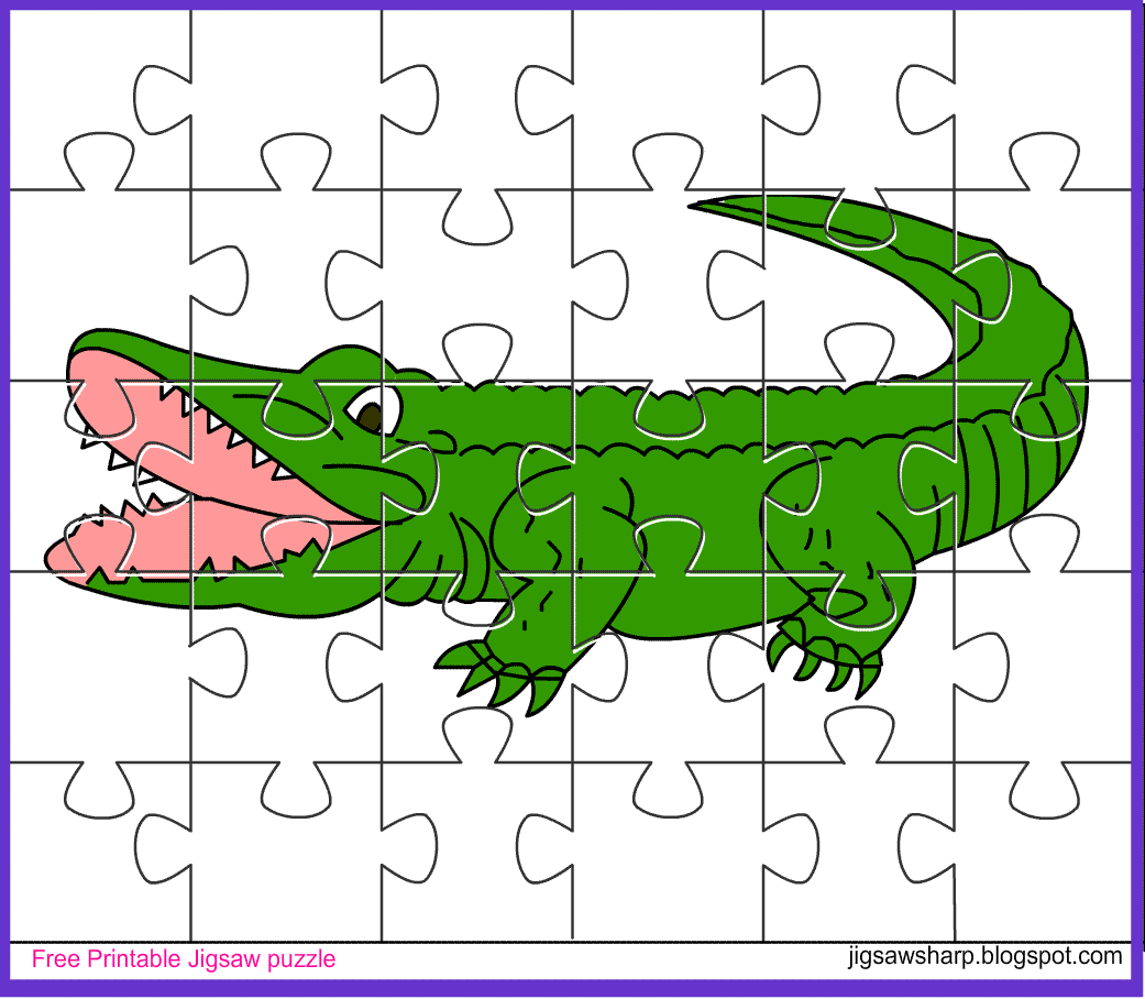 free printable jigsaw puzzle game alligator jigsaw puzzle