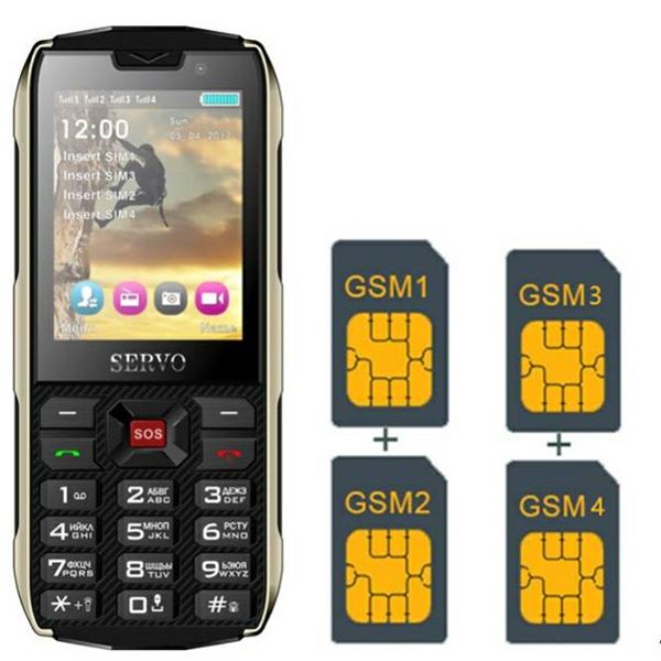 SERVO - HANDPHONE 4 SIM GSM  BATRE 3000Mah Bisa jadi powerbank HARGA Rp. 875.000,-